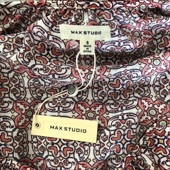 Max Studio Oversized Balloon Sleeve Boho Dress Sm - Picture 7 of 9